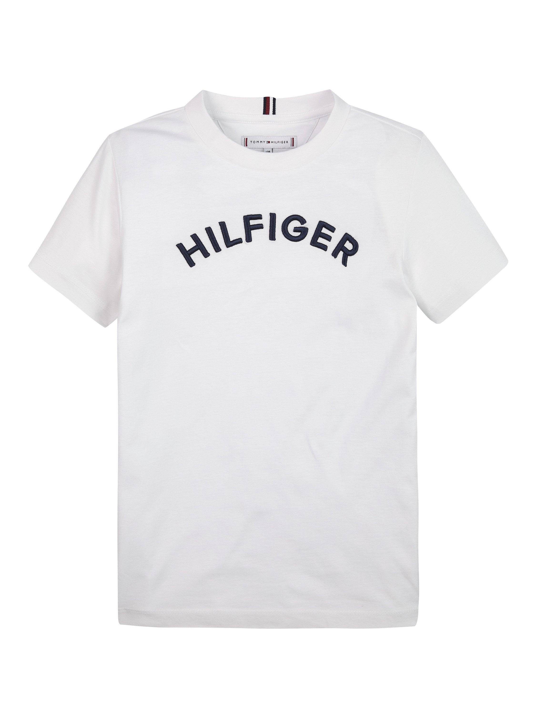 Tommy Hilfiger Kids' Arched Organic Cotton Logo Tee, White