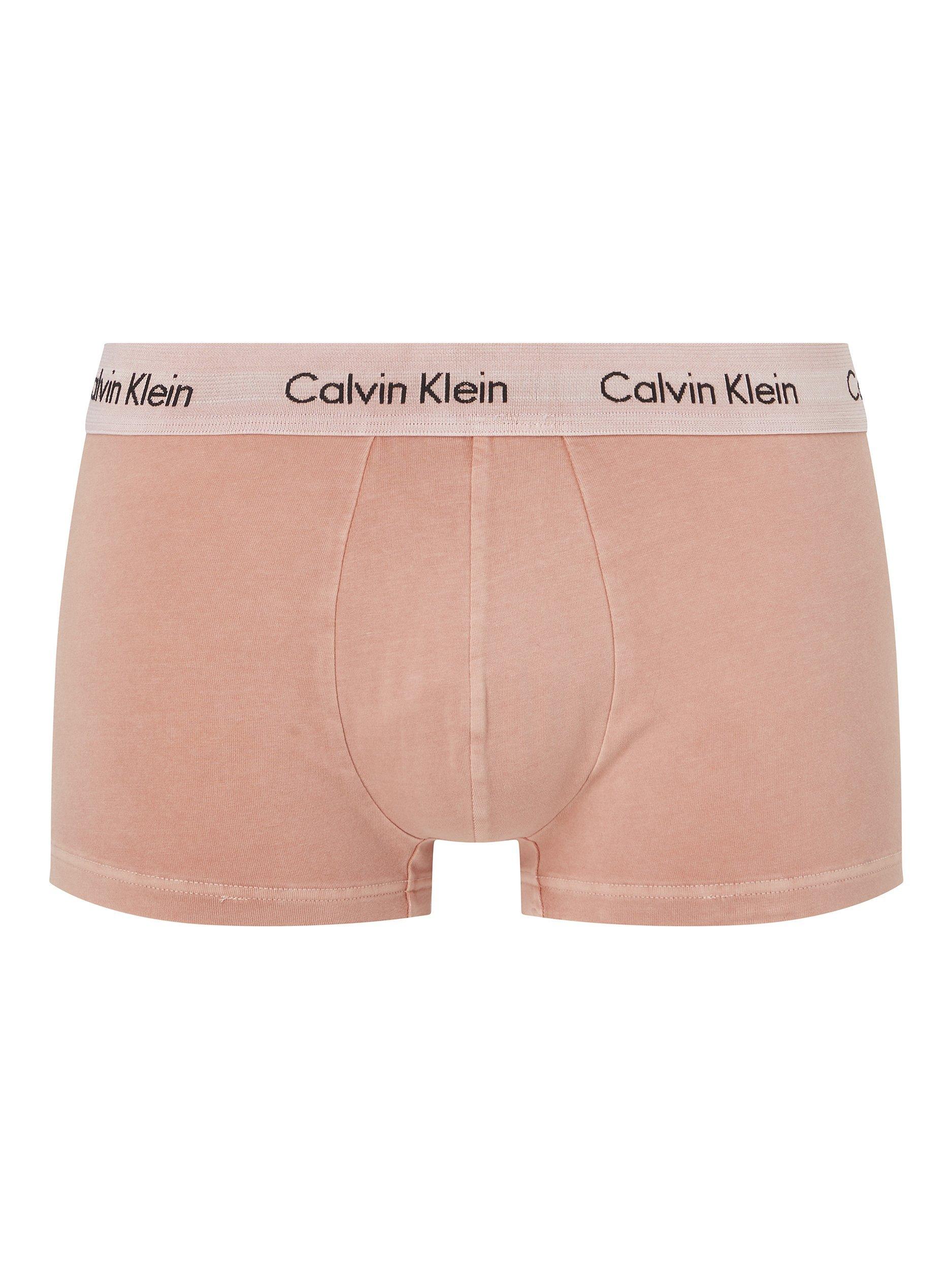 Calvin Klein Low Rise Cotton Stretch Trunks, Rust Pink