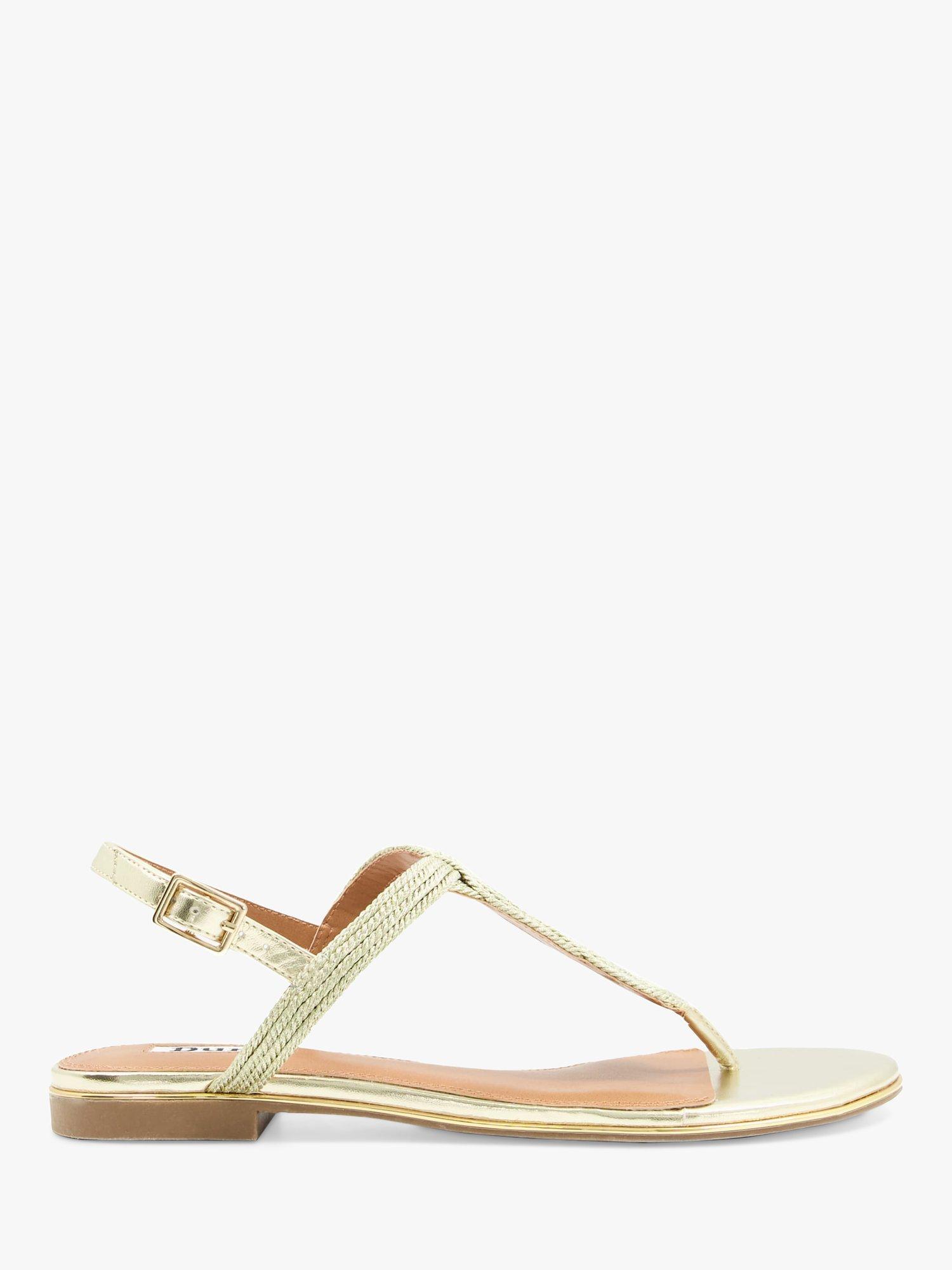 Dune Logics Twist Toe Post Sandals Gold