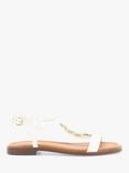 Dune Lotty Chain Leather Sandals, White