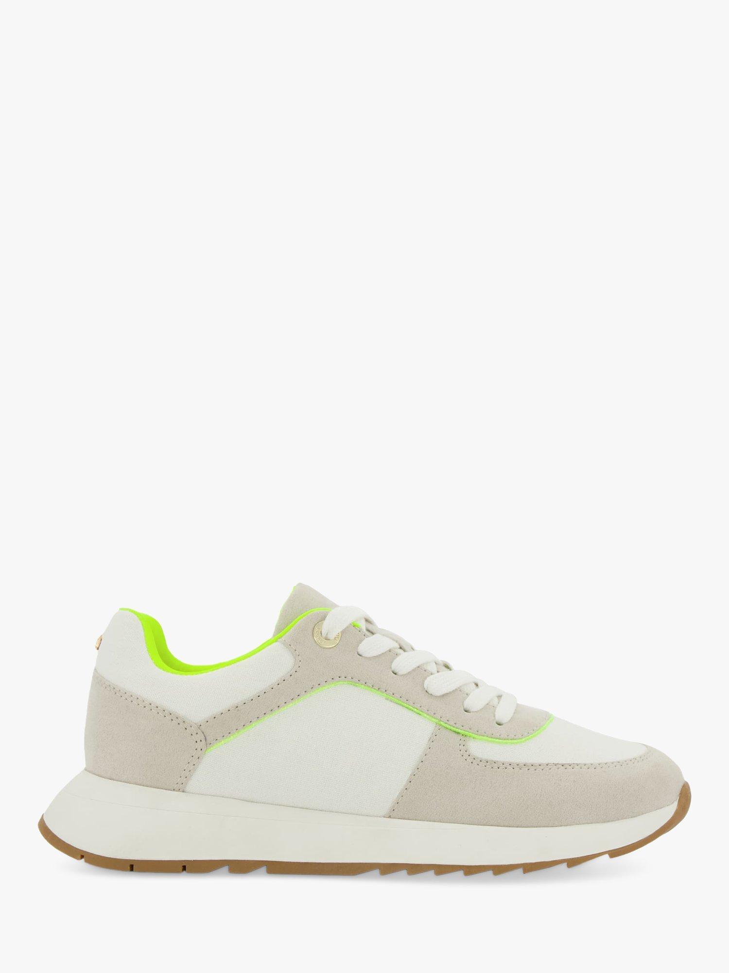 Dune Emelias Colour Block Trainers, Lime/Multi