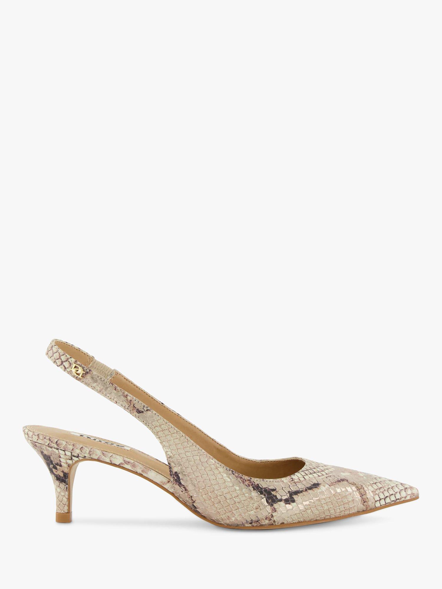 Dune Capitol Leather Stiletto Heel Slingback Court Shoes