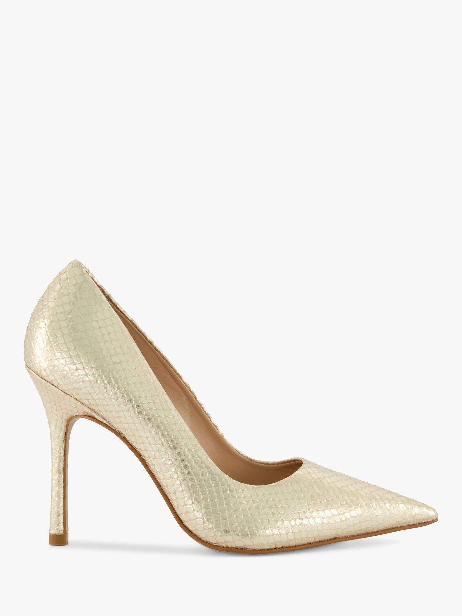 Dune Bento Leather Stiletto Heel Court Shoes