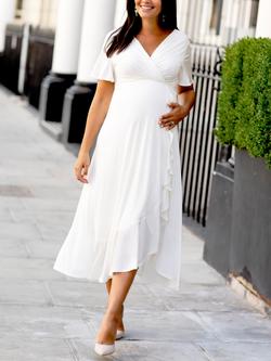 Tiffany Rose Waterfall Maternity Dress, Ivory, Ivory