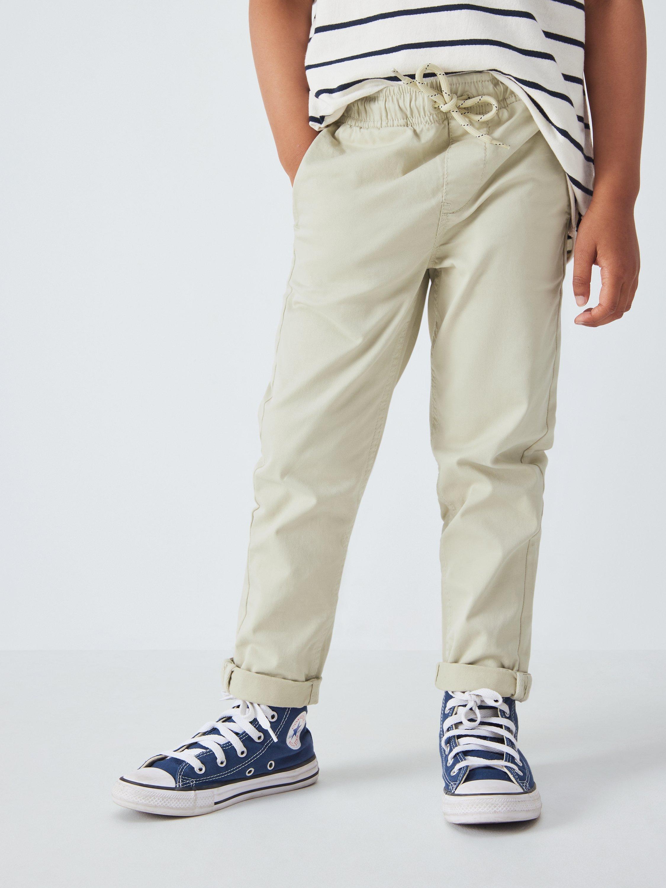 John Lewis Kids' Pull On Cilantro Chino Trousers, Neutral