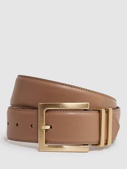 Reiss Brompton Leather Belt, Camel/Taupe, Camel/Taupe