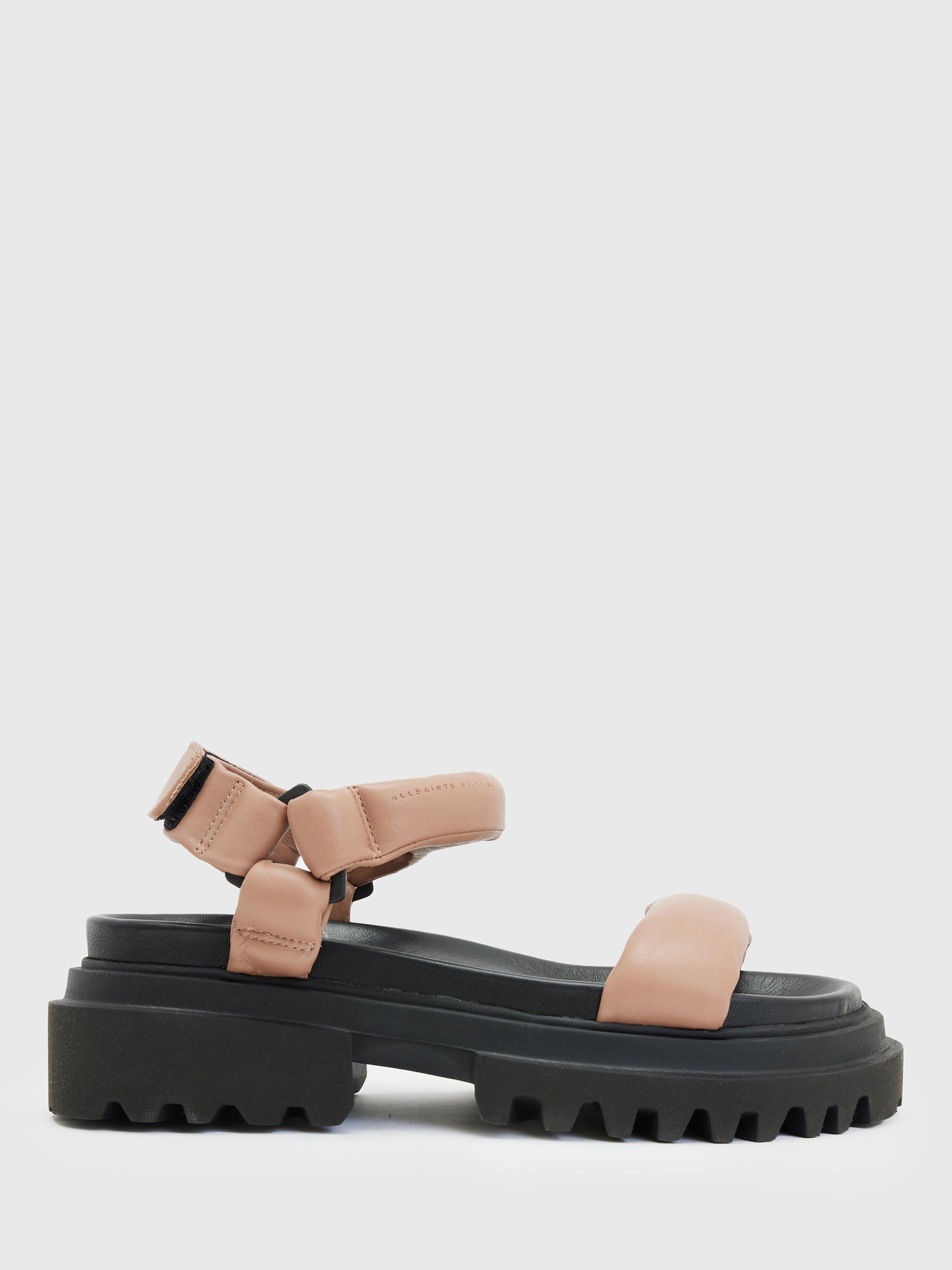 AllSaints Helium Leather Sandals, Pink