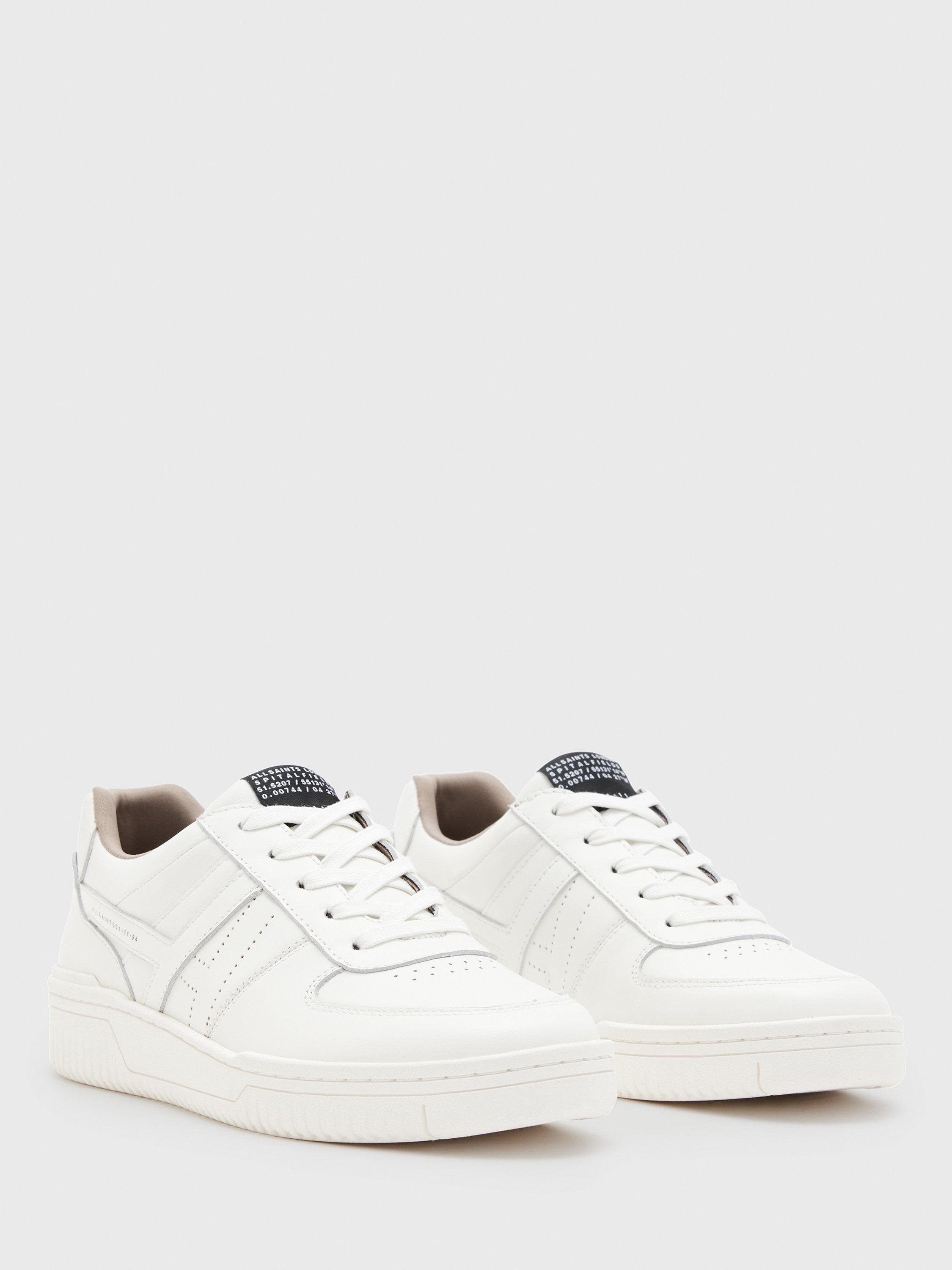 Product image 3 of 5, which shows AllSaints Vix Low Top Leather Trainers, White, 3