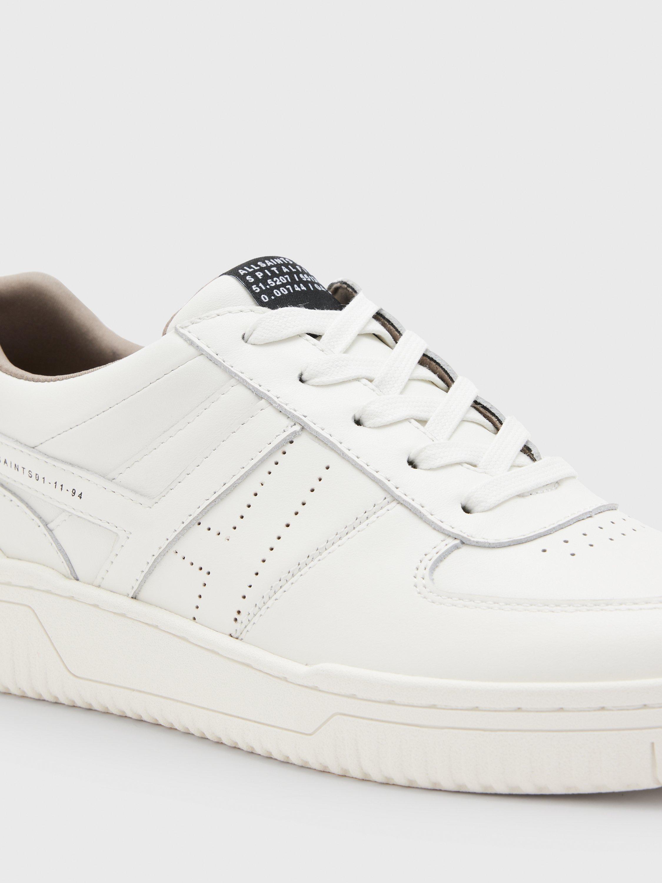 Product image 4 of 5, which shows AllSaints Vix Low Top Leather Trainers, White, 3