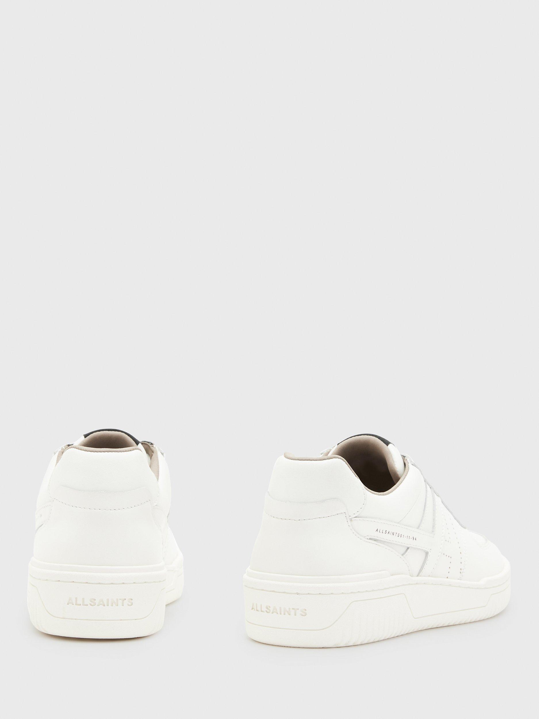Product image 5 of 5, which shows AllSaints Vix Low Top Leather Trainers, White, 3