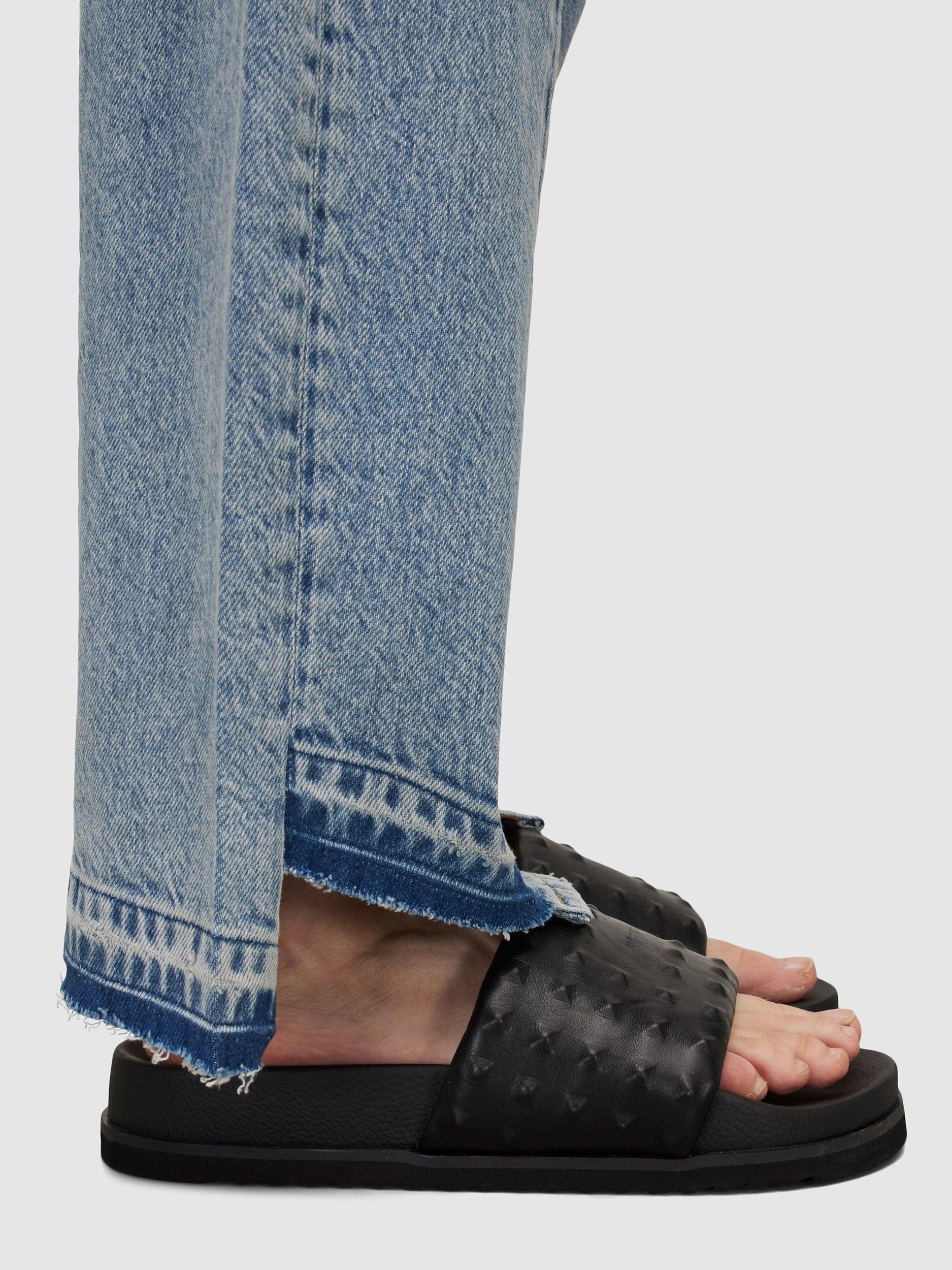 AllSaints Shay Studded Leather Slider Sandals, Black