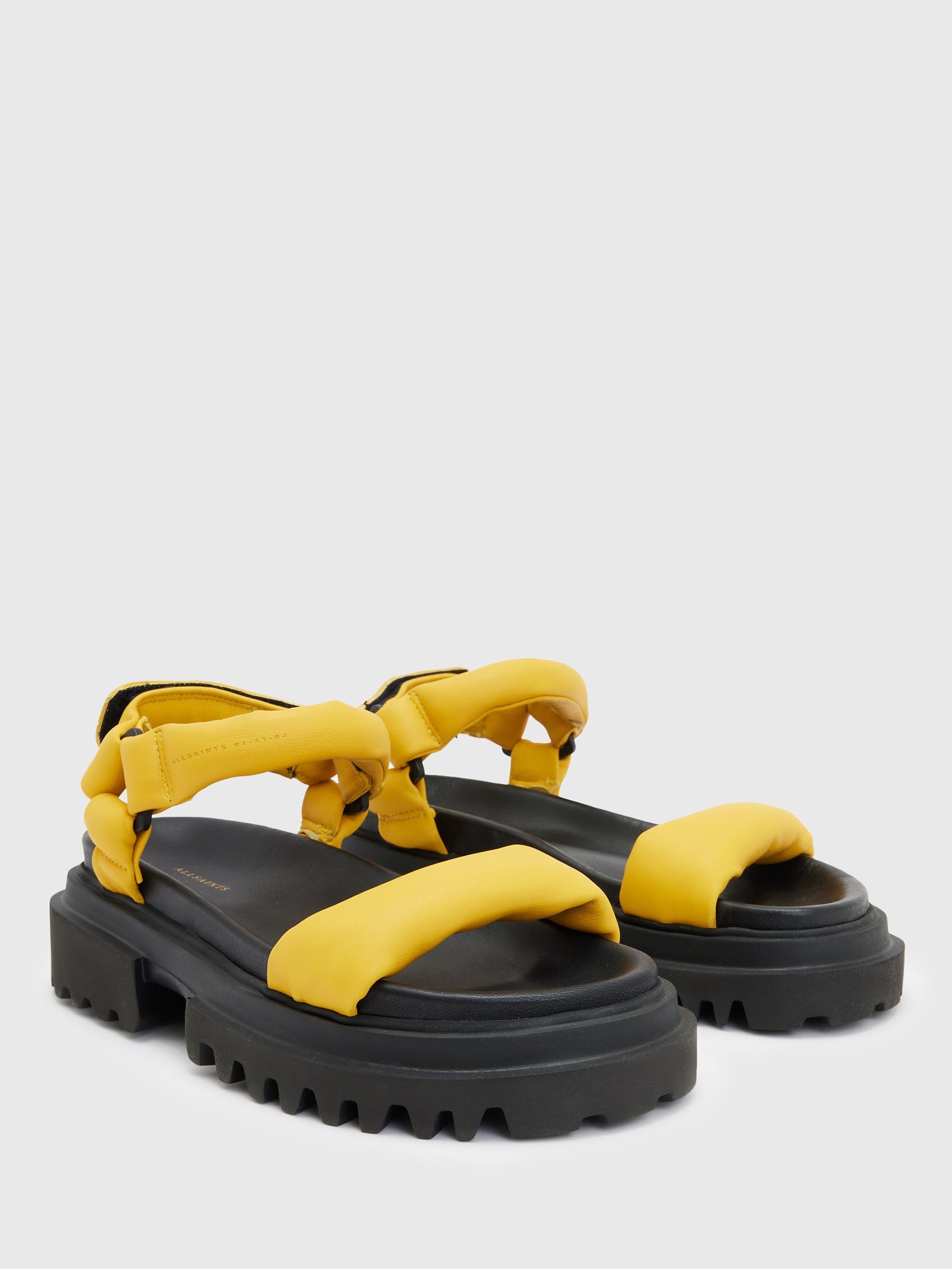 AllSaints Helium Leather Sandals, Yellow