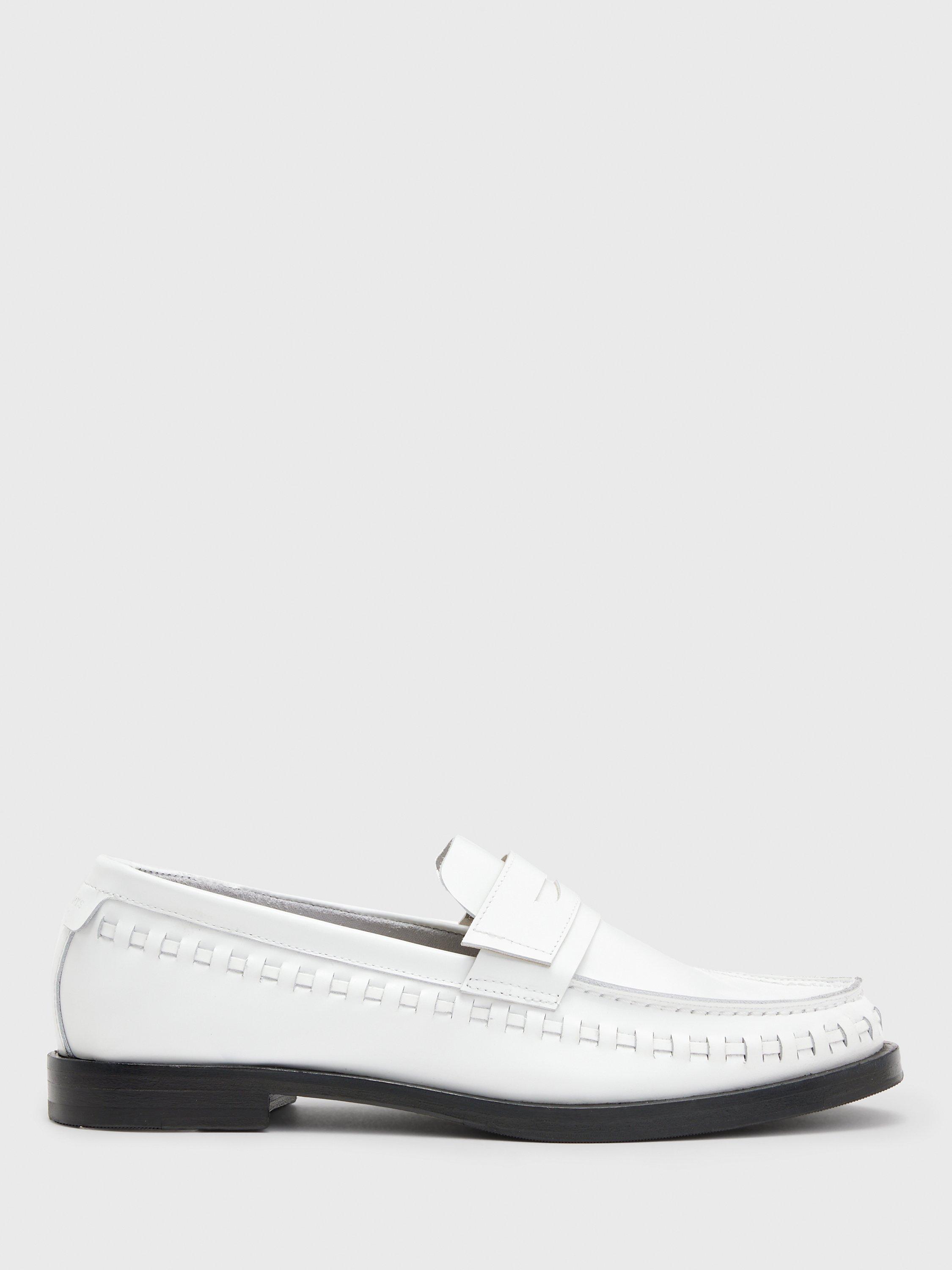 AllSaints Sofie Leather Loafers, Chalk White