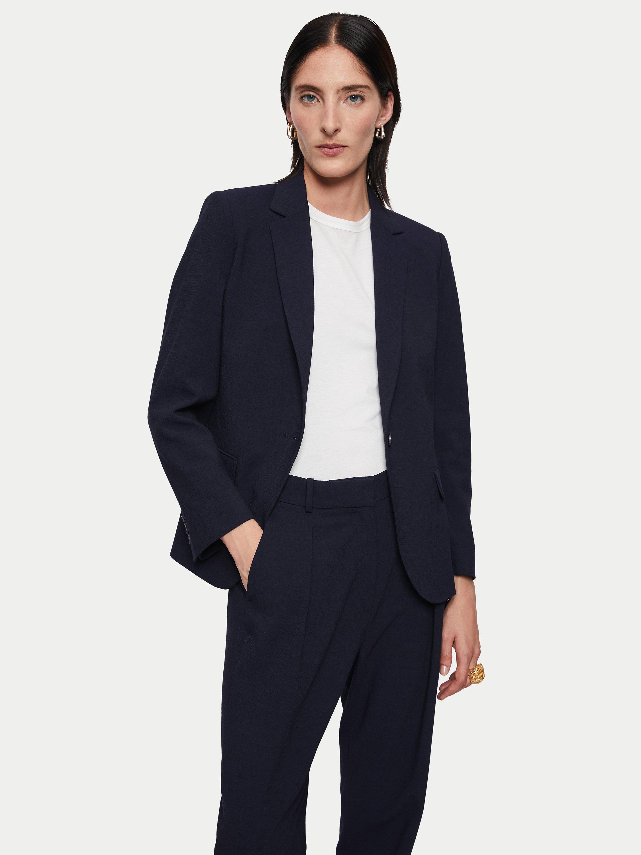 Jigsaw Fluid Twill Knox Blazer, Navy, 6