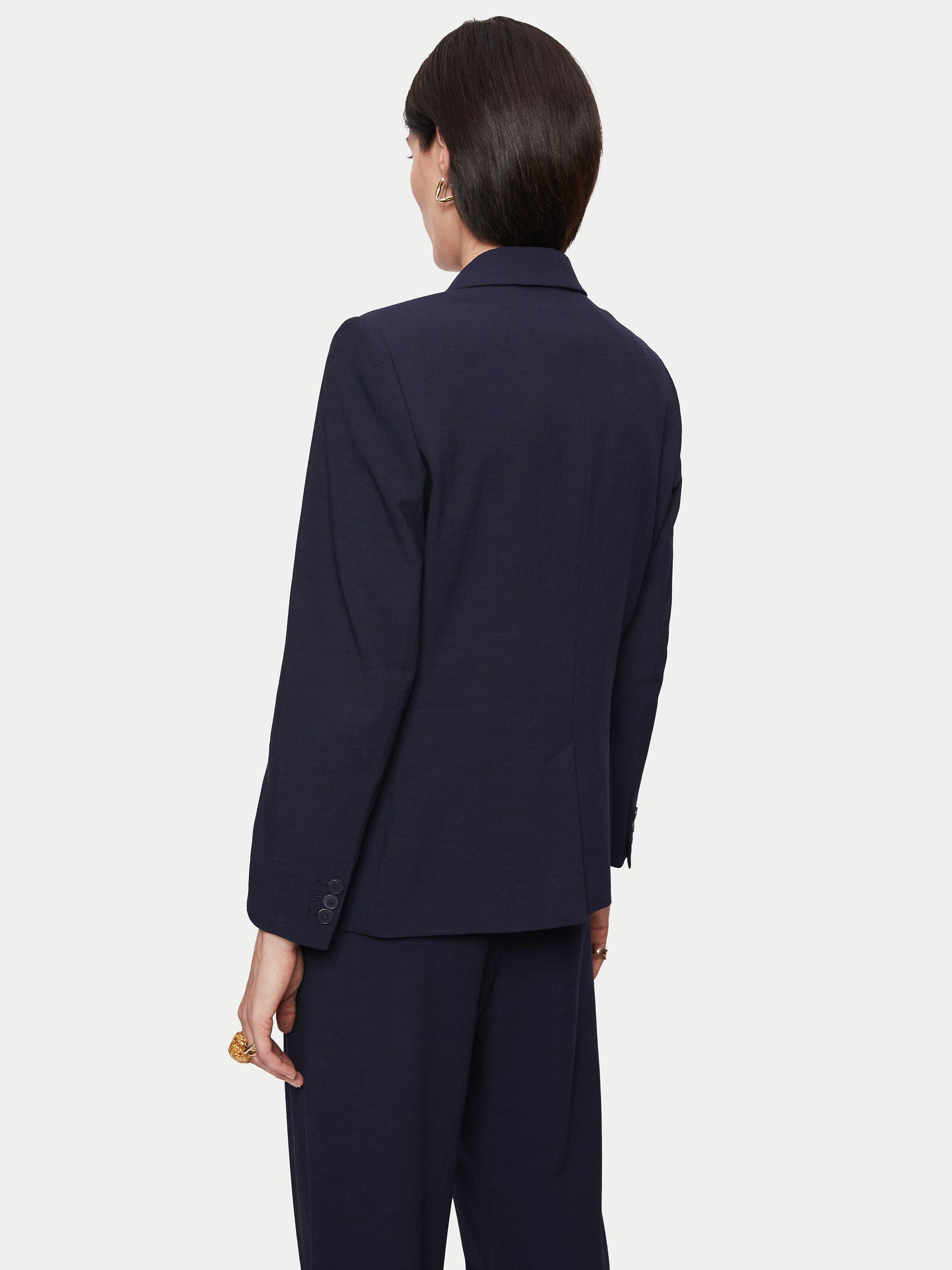 Jigsaw Fluid Twill Knox Blazer, Navy, 6