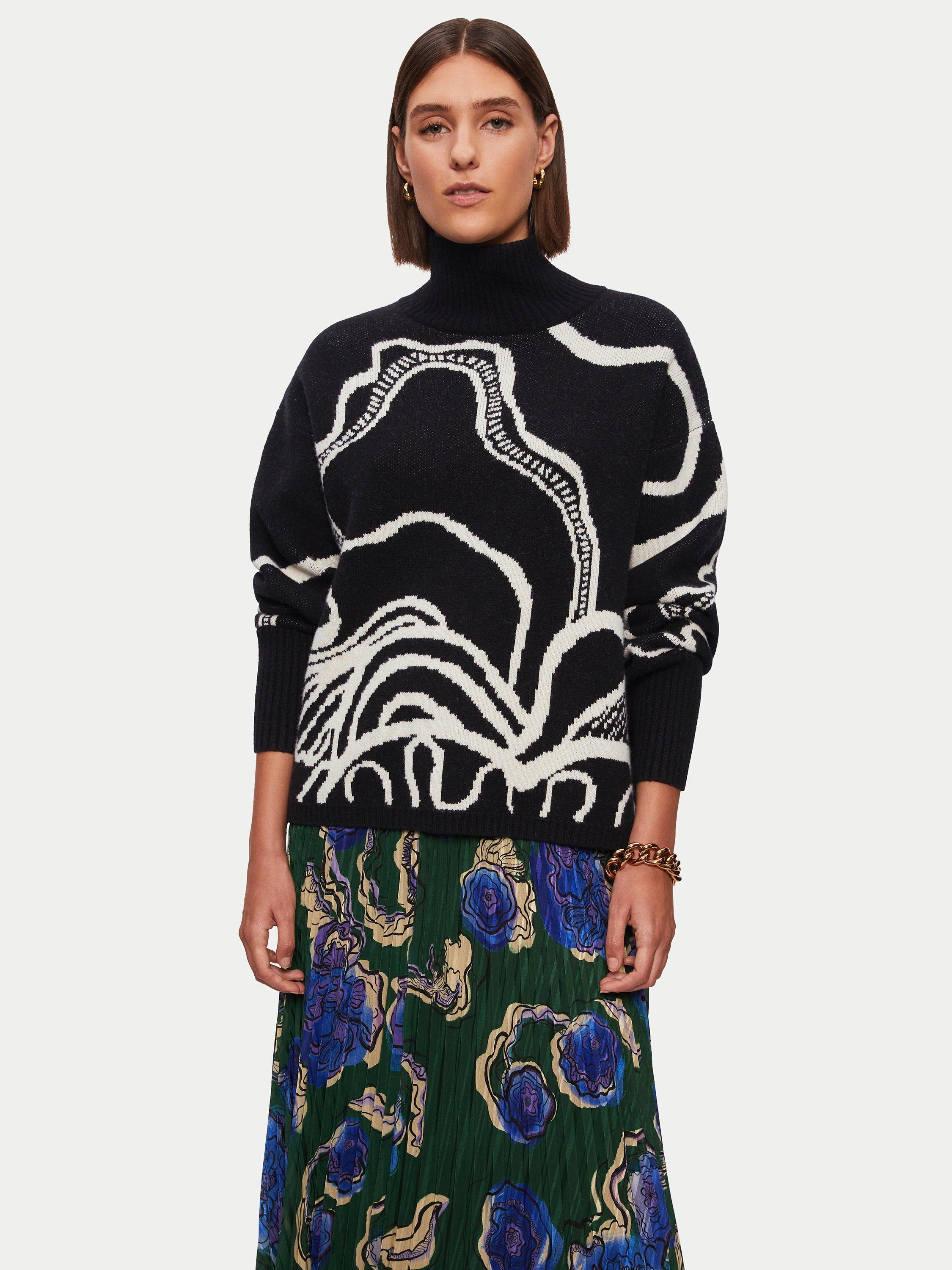 Jigsaw Sharan Ranshi Wool Jumper, Black