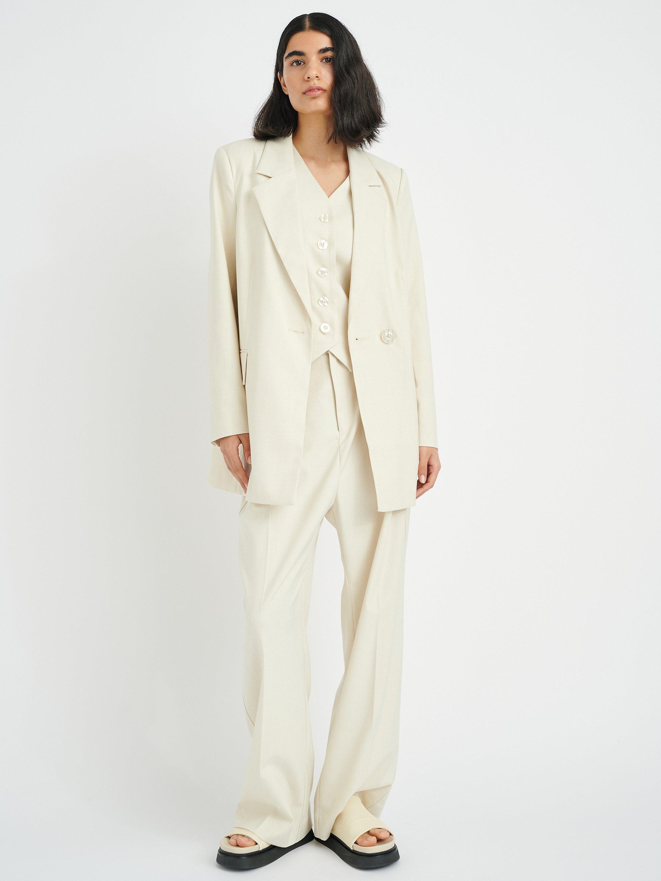 InWear Kyrah Melange Longline Blazer, Eggshell