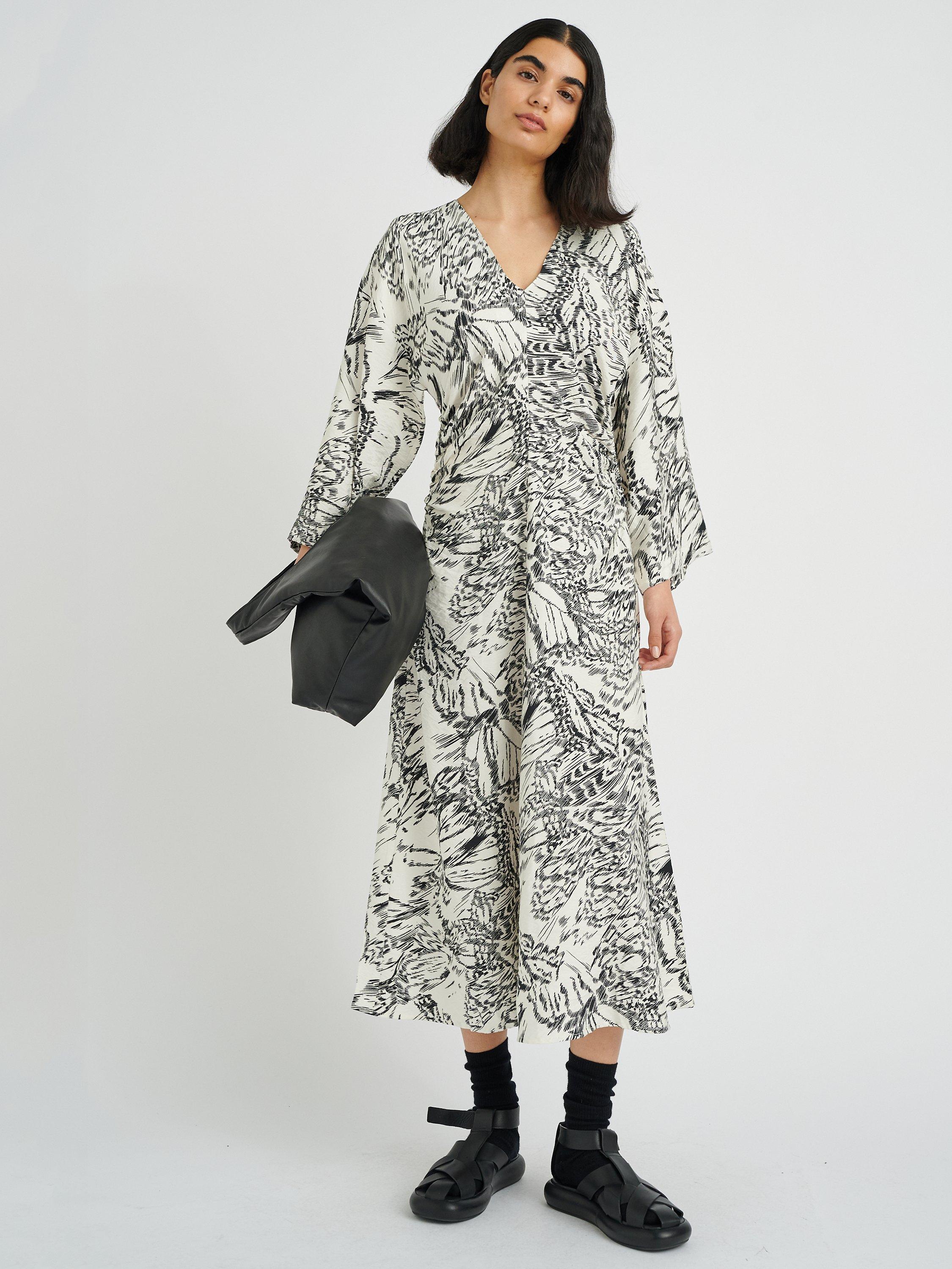InWear Drita Relaxed Fit Long Sleeve Dress, Abstract Butterfly