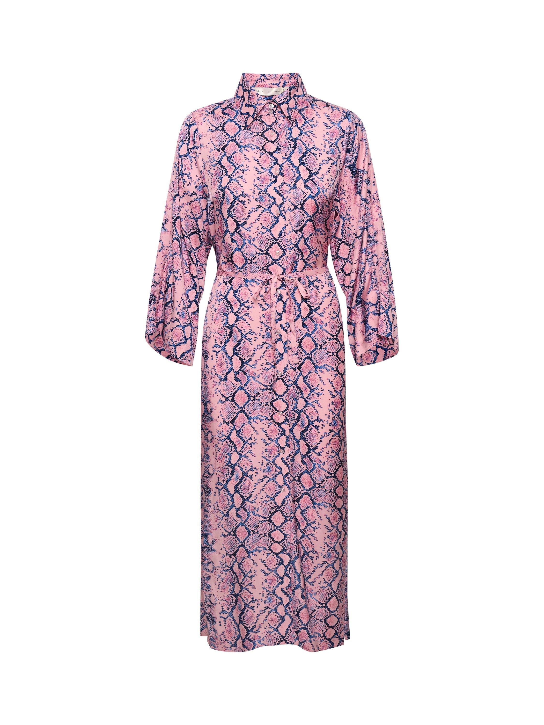 InWear Dwyn Relaxed Fit Snake Print Dress Pink