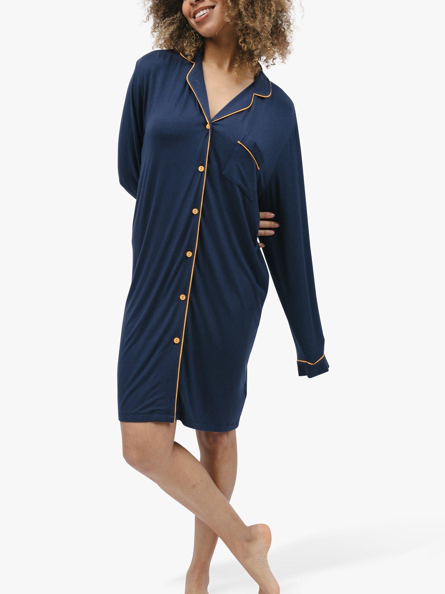 Cyberjammies Colour Block Piping Nightshirt, Navy