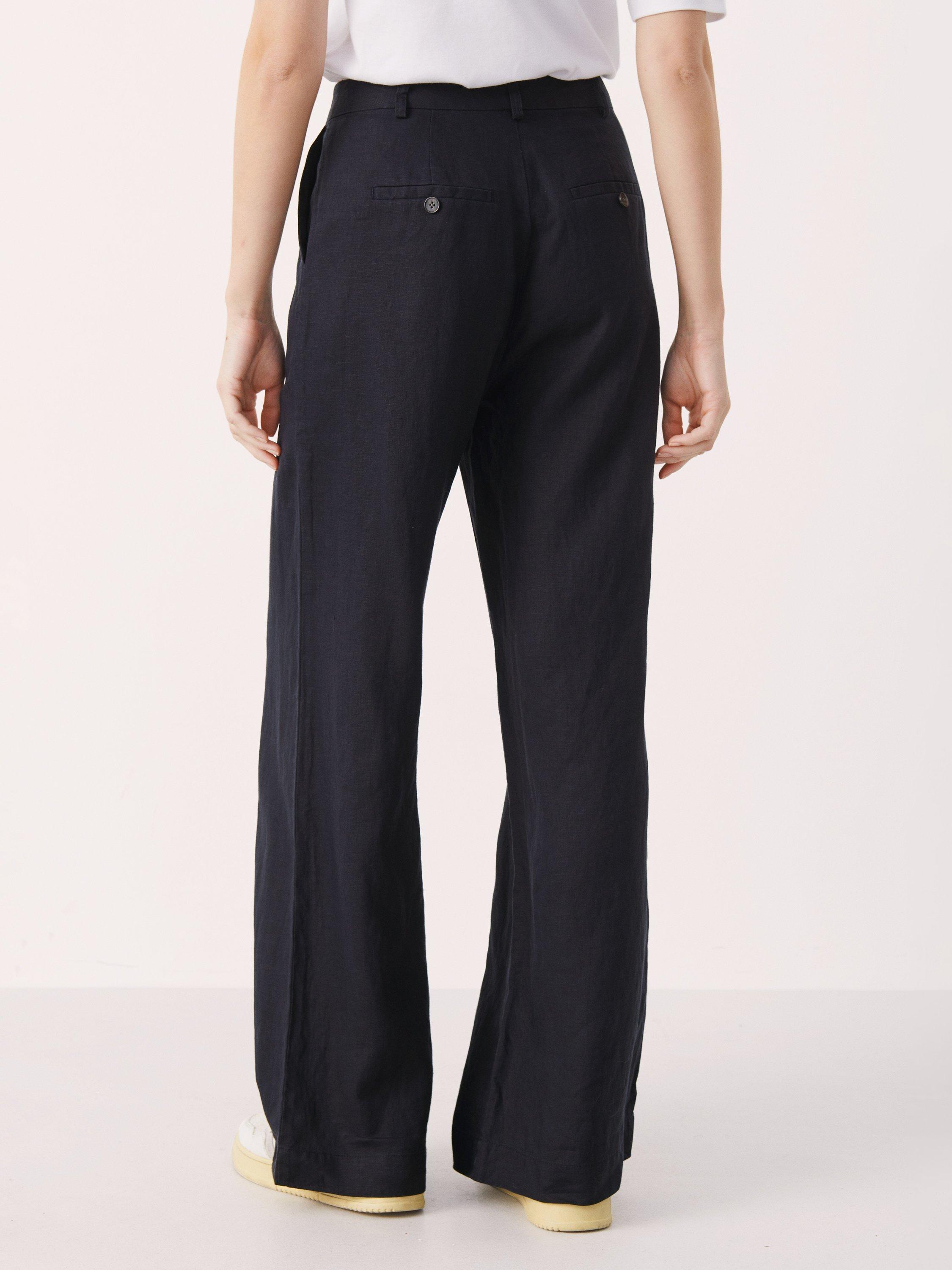 Product image 2 of 6, which shows Part Two Ninnes Wide Leg Trousers, Dark Navy, 8
