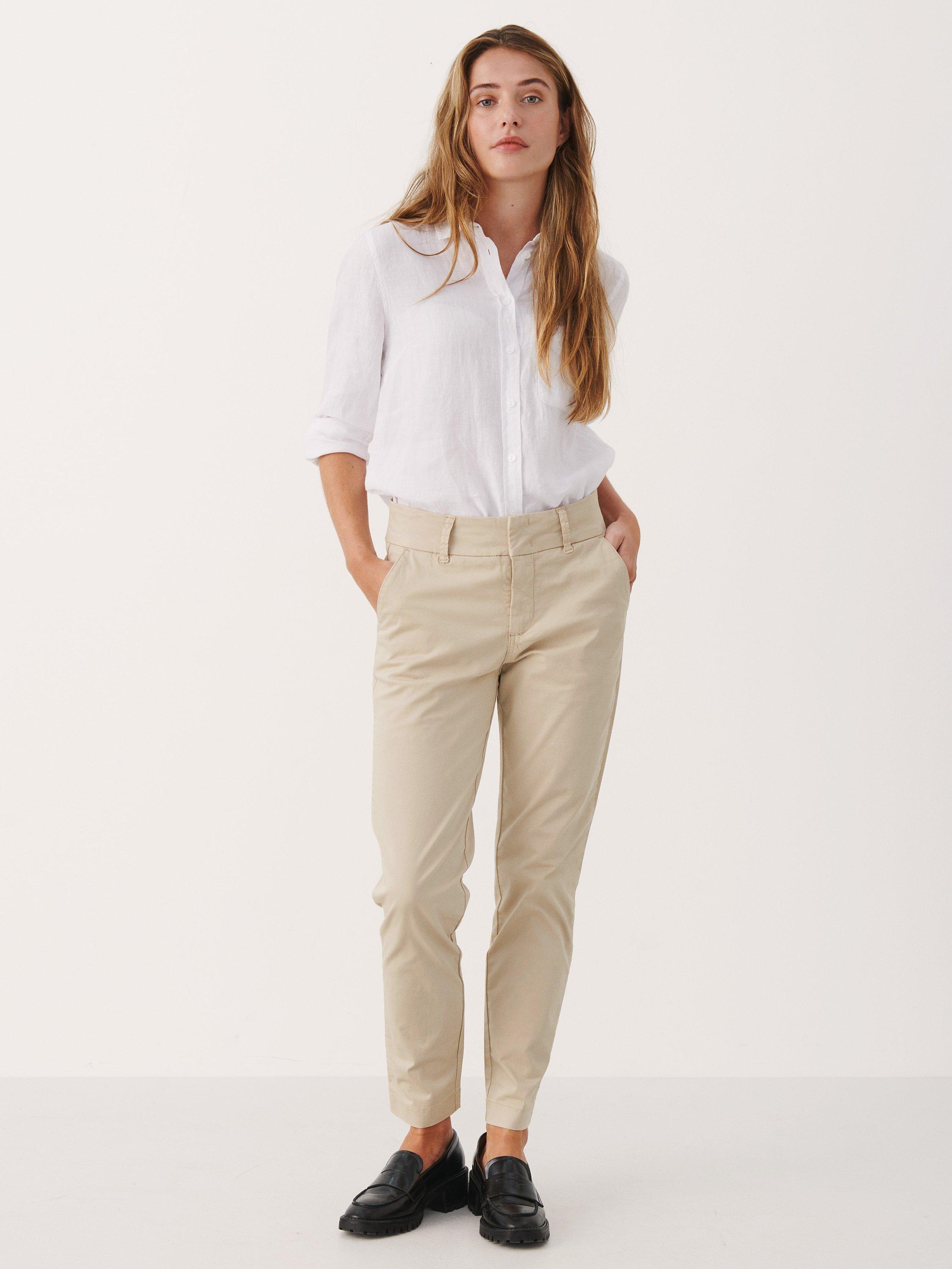 Part Two Soffys Cropped Trousers, White Pepper, 8