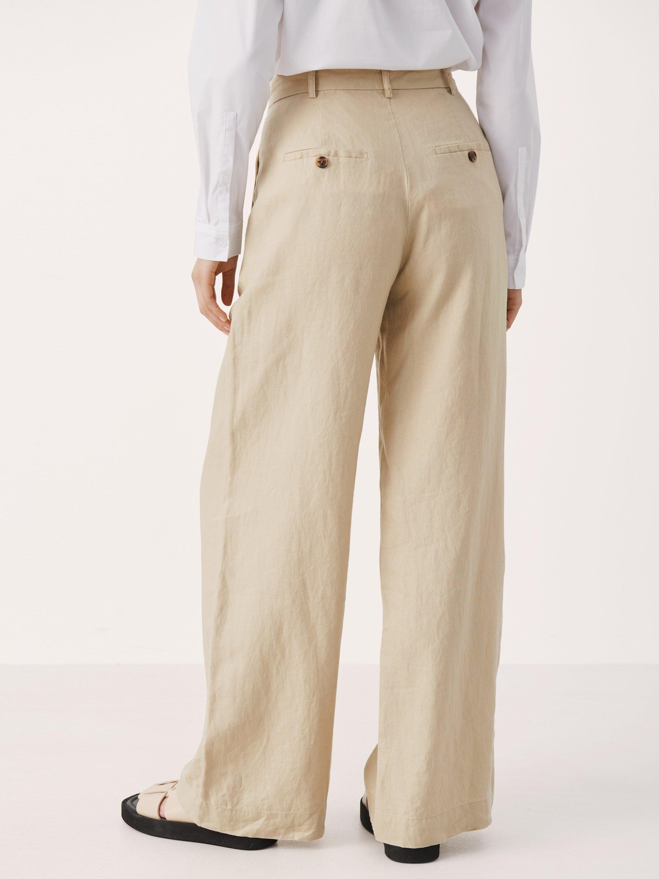 Product image 2 of 6, which shows Part Two Ninnes Wide Leg Trousers, White Pepper, 16