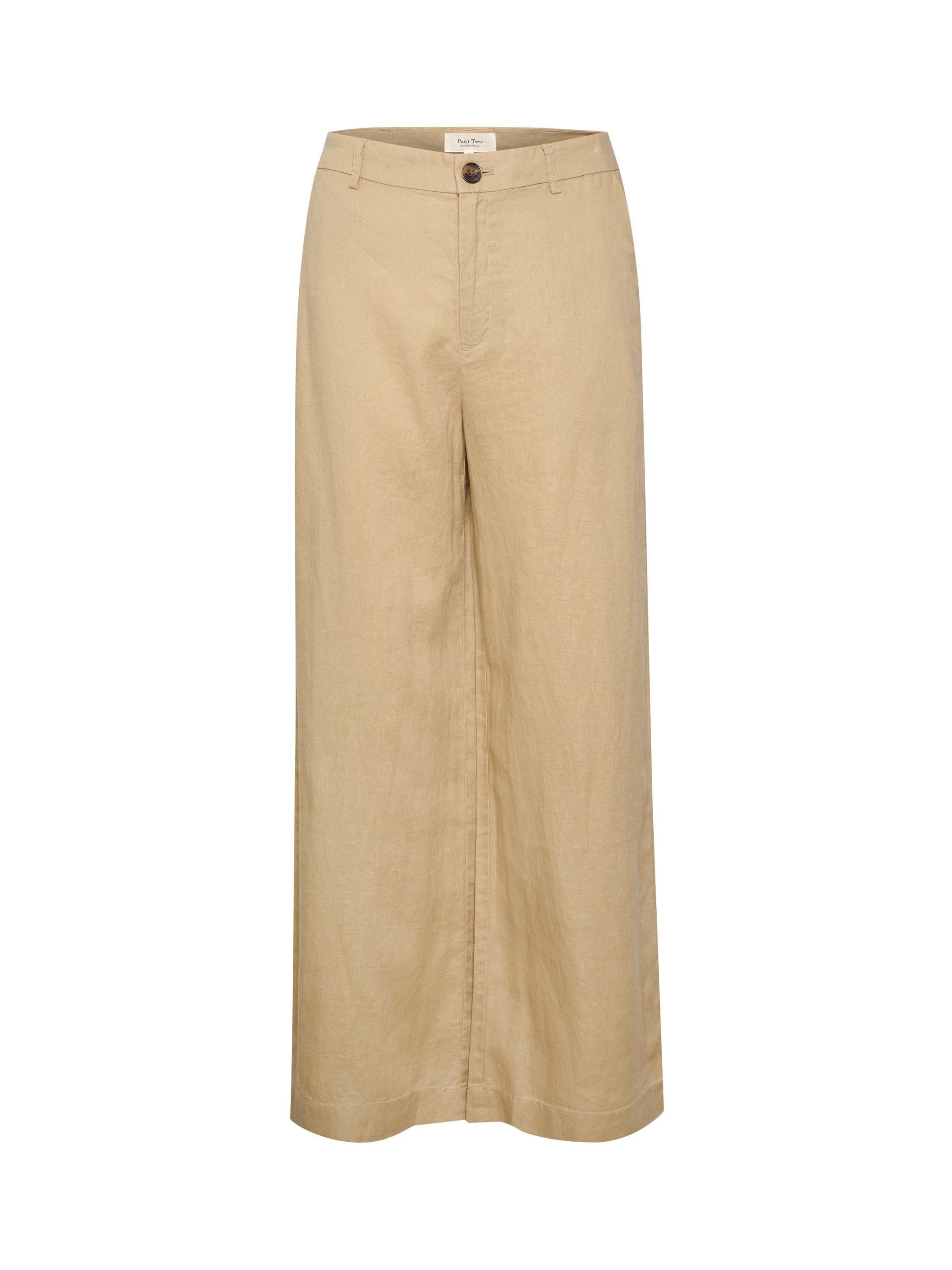 Product image 5 of 6, which shows Part Two Ninnes Wide Leg Trousers, White Pepper, 16