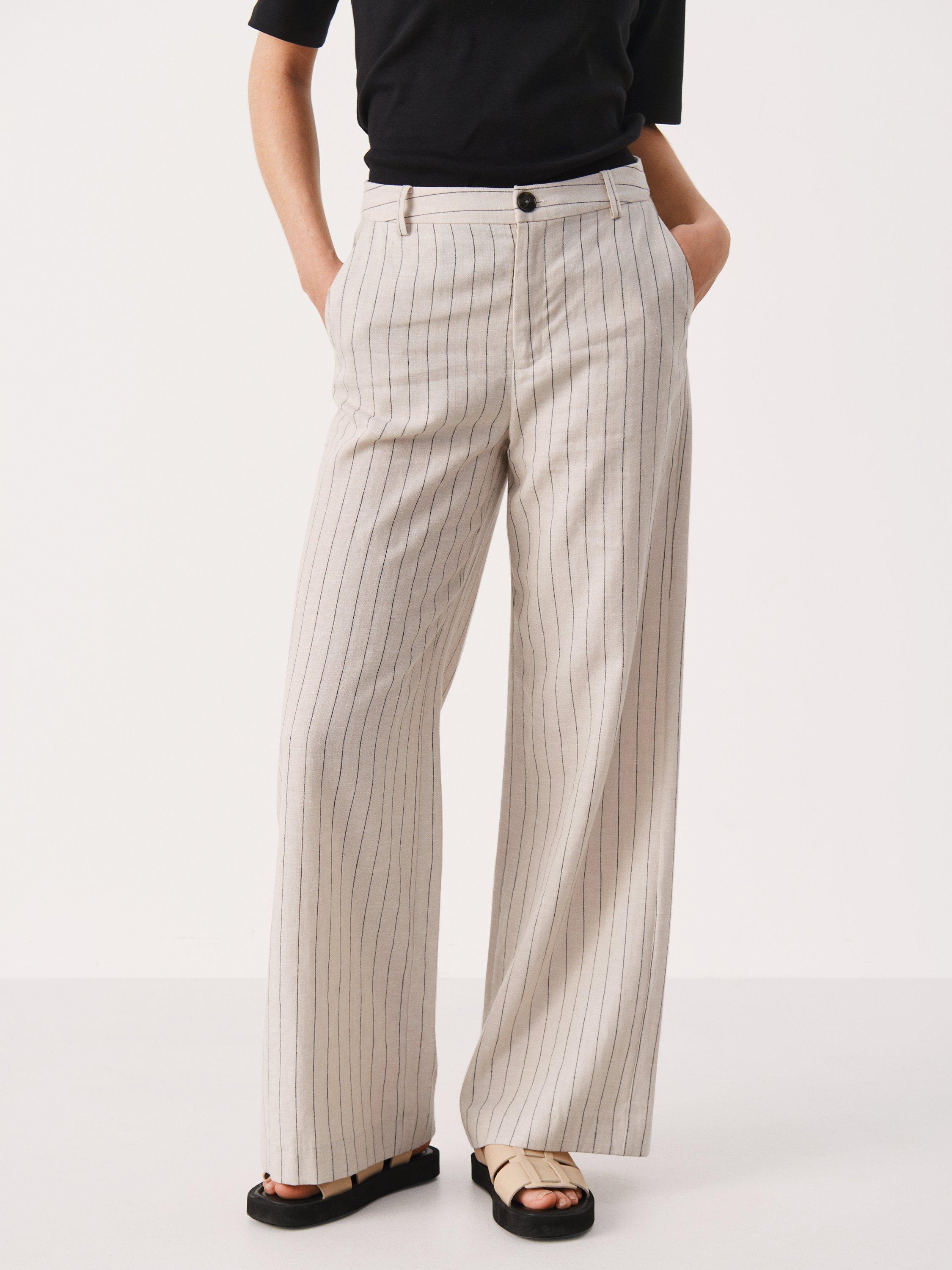 Part Two Ninnes Wide Leg Trousers, Black/White Pepper