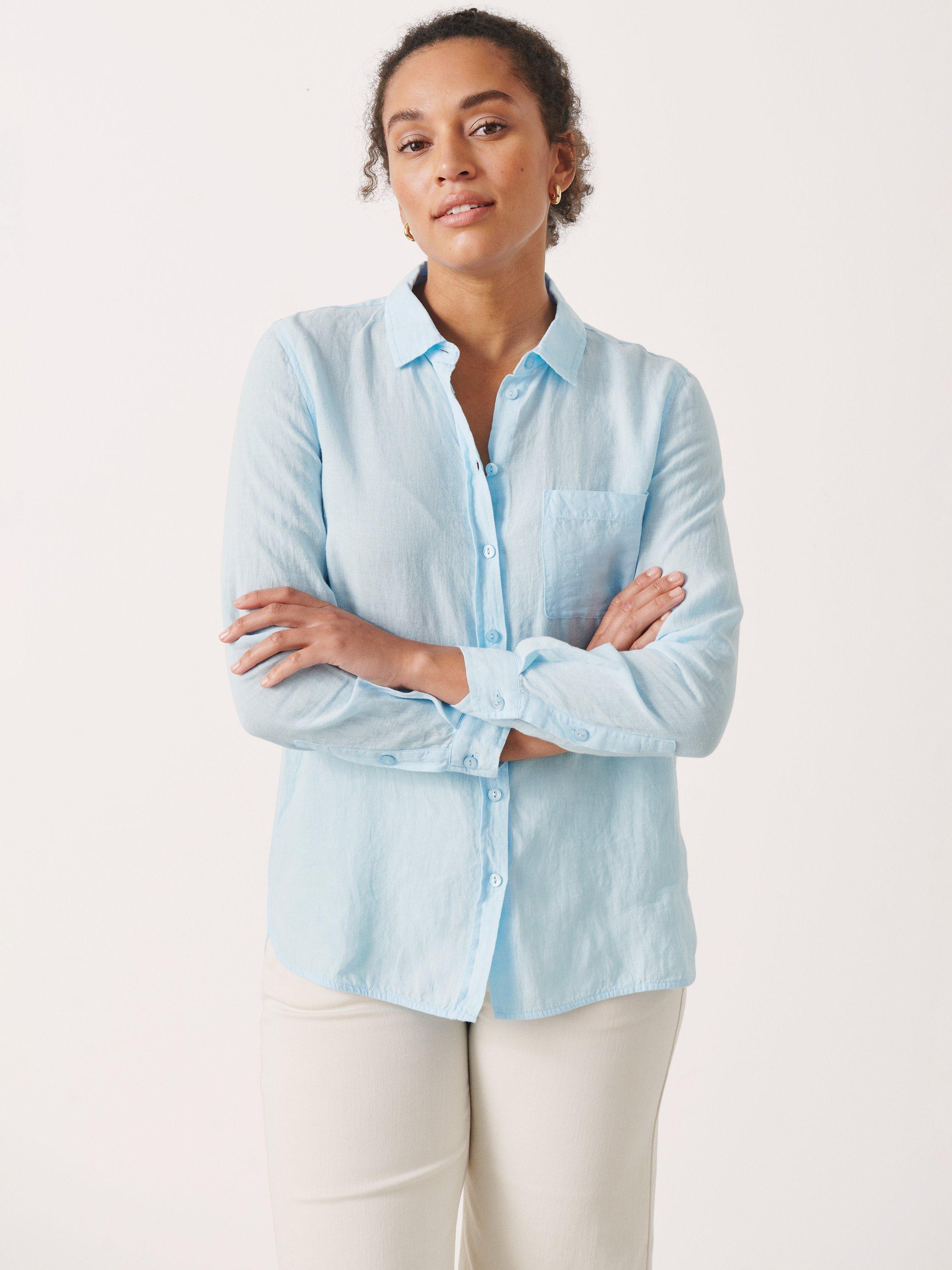 Part Two Kivas Relaxed Fit Linen Shirt, Crystal Blue, 16