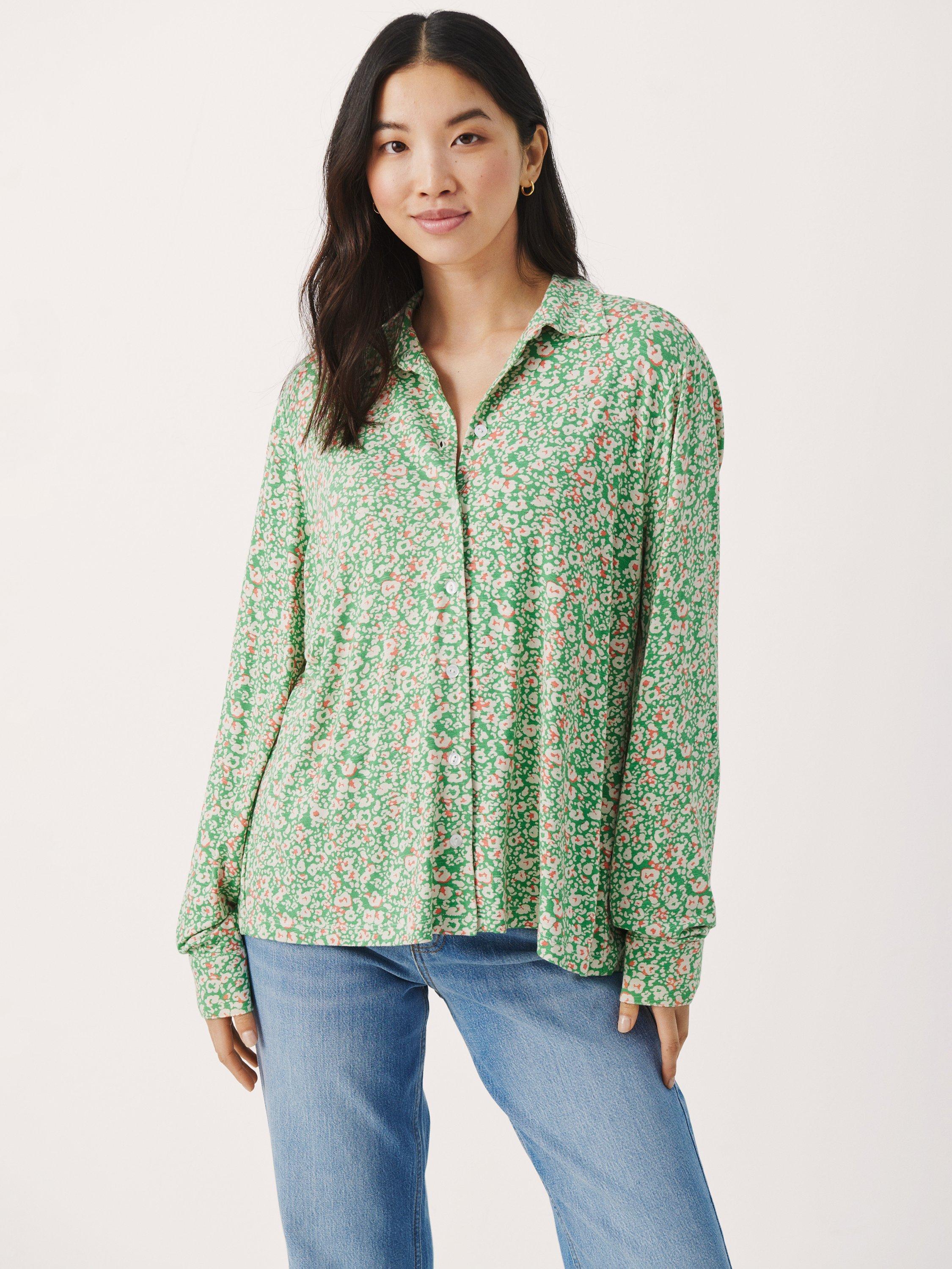 Part Two Sarona Floral Long Sleeve Shirt, Greenbriar 