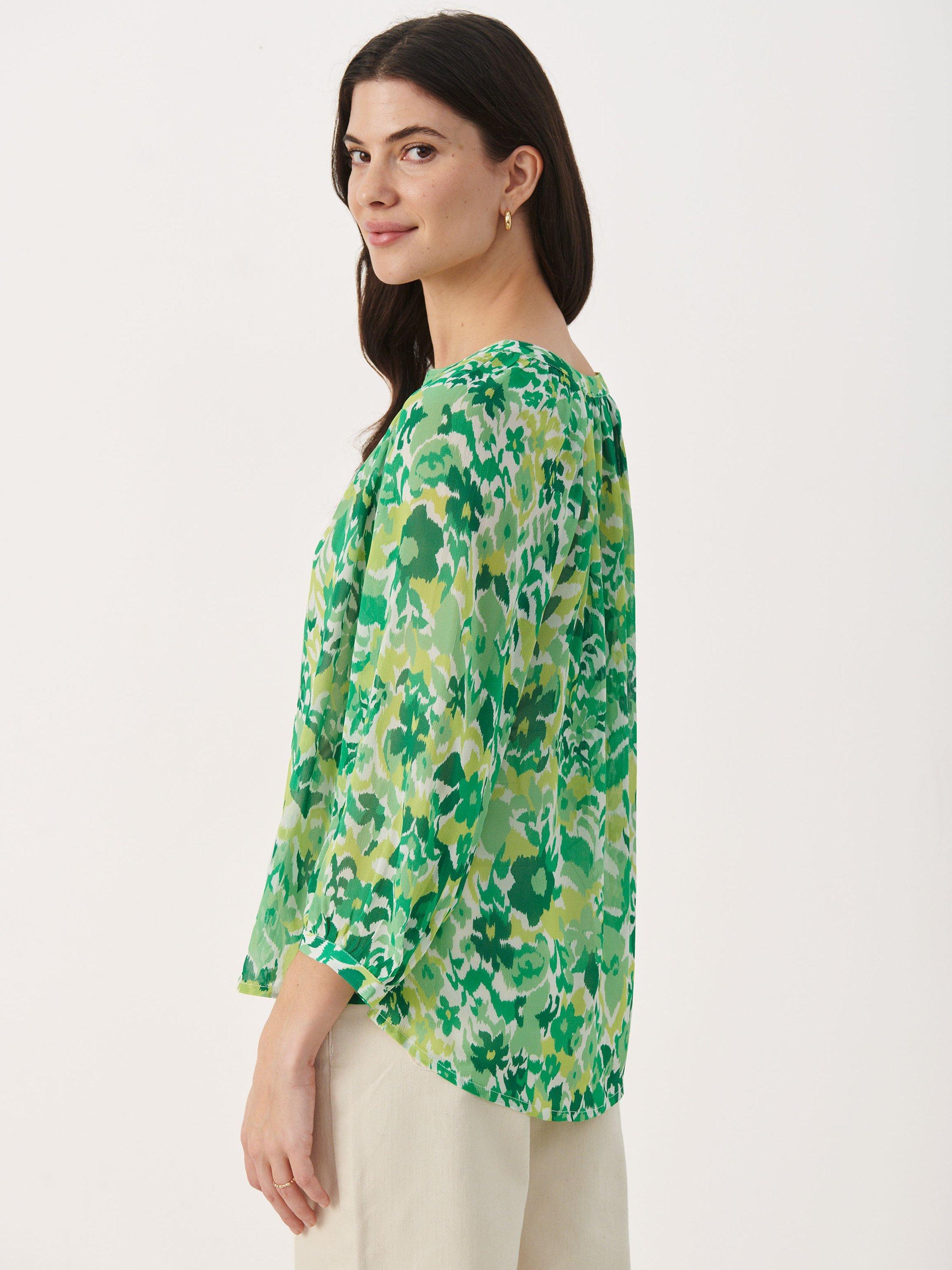 Product image 4 of 7, which shows Part Two Erdonae Floral Blouse, Green, 8