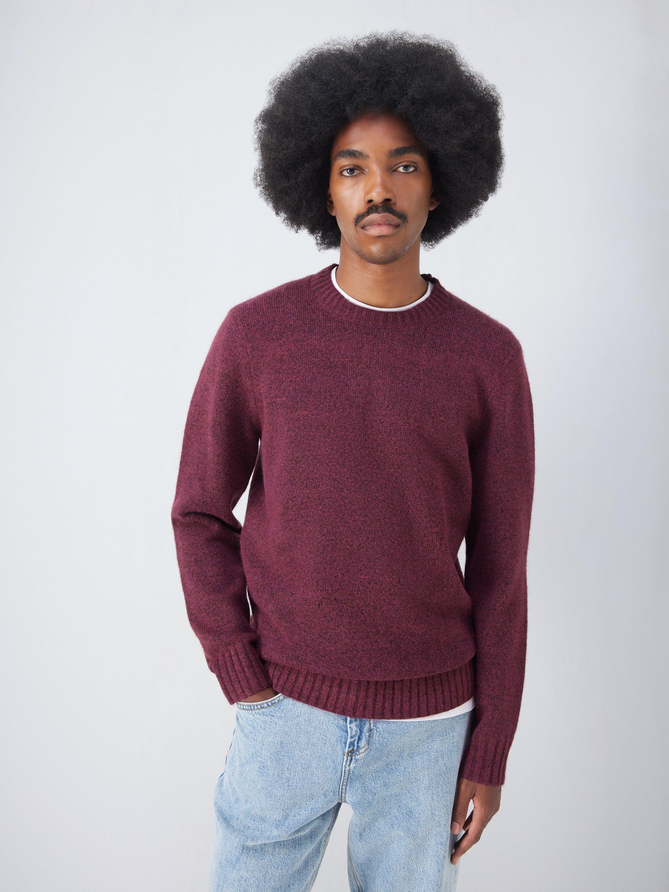 John Lewis ANYDAY Recycled Polyester with Wool Crew Neck Jumper, Maroon