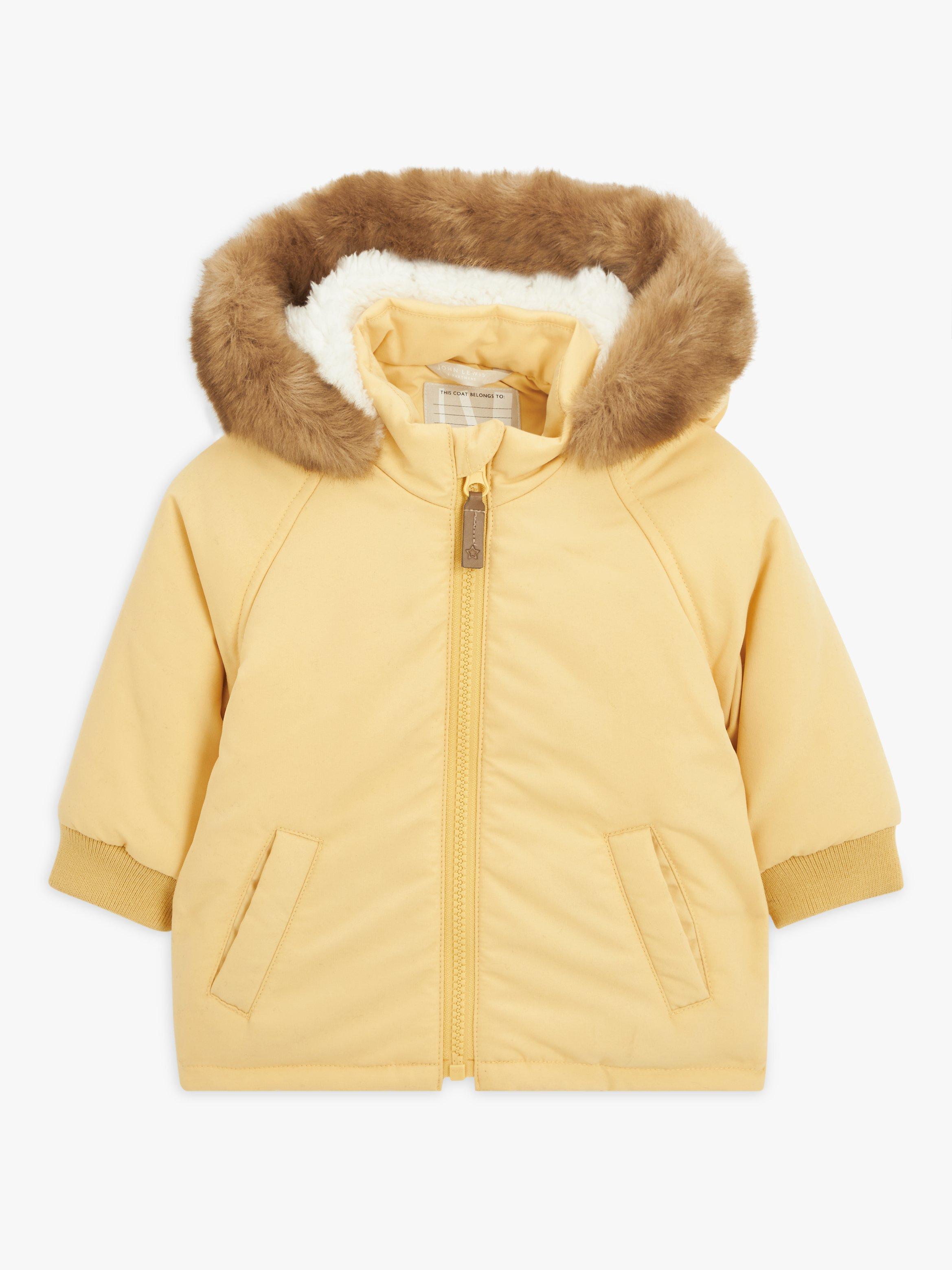 John Lewis Baby Waterproof Parka Coat, Yellow