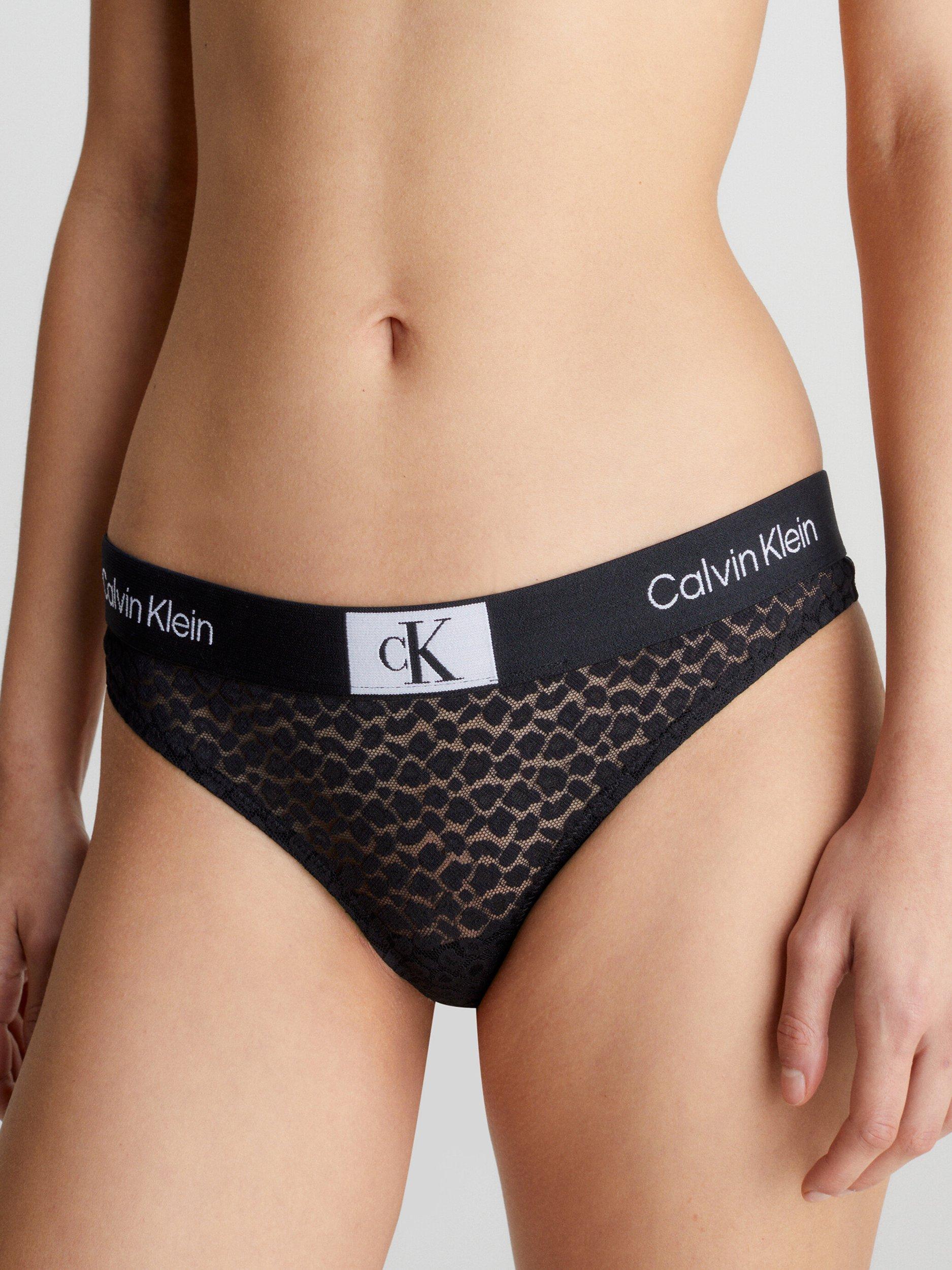 Calvin Klein 1996 Animal Lace Thong, Black