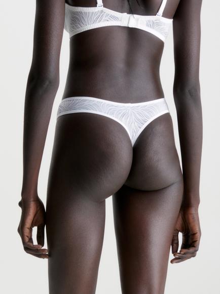 Calvin Klein Sheer Lace Thong - view 2, White