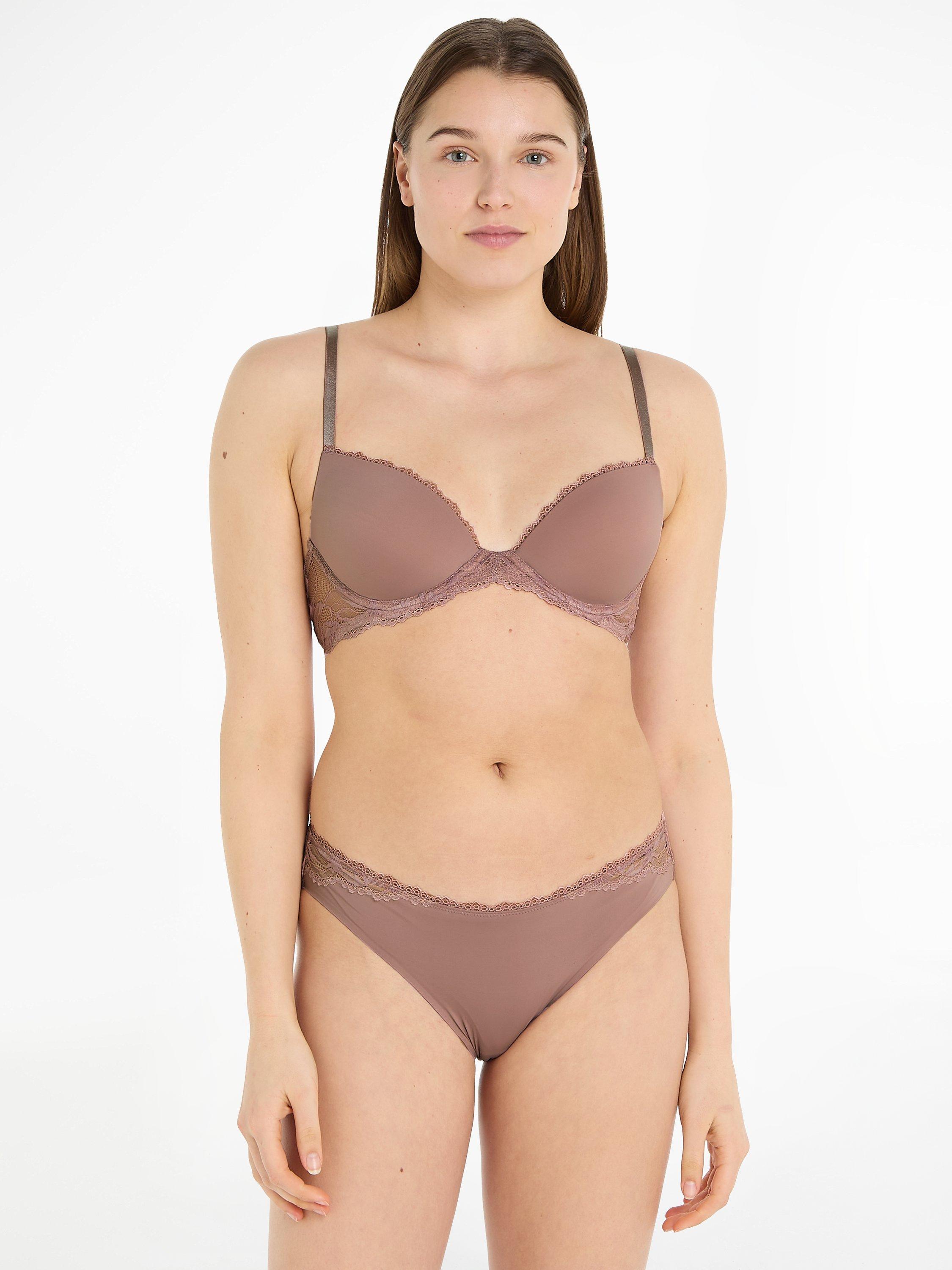Calvin Klein Seductive Comfort Lotus Bikini Knickers, Woodrose