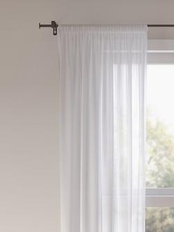 John Lewis Slot Top Voile Panel, White, White
