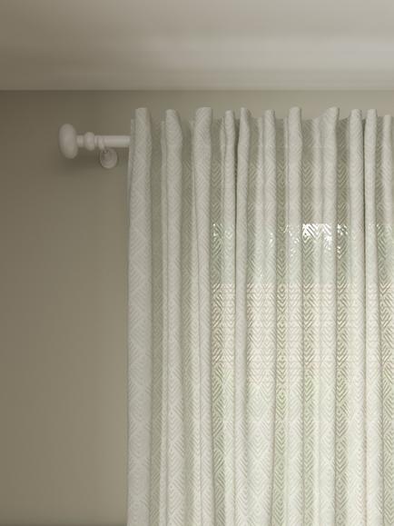 John Lewis Burnout Geometric Voile Panel, White, White