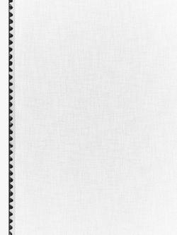 John Lewis Embroidered Edge Hidden Tab Voile Panel, White - view 2, White