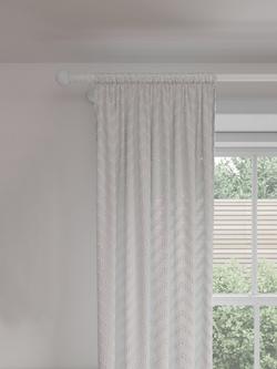 John Lewis Tufted Geometric Voile Panel, White, White