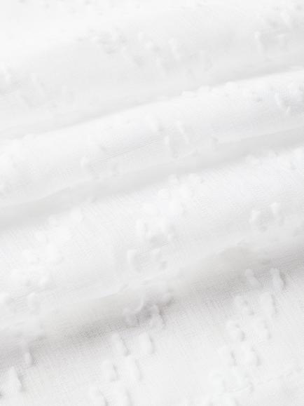 John Lewis Tufted Geometric Voile Panel, White - view 2, White