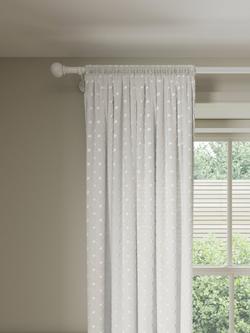 John Lewis Tufted Dot Voile Panel, White, White