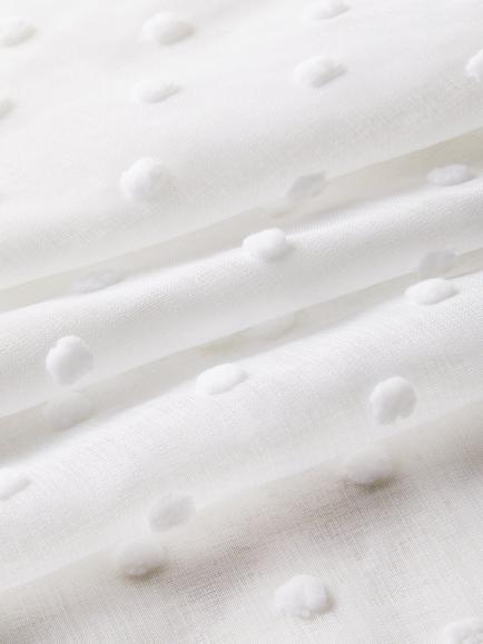 John Lewis Tufted Dot Voile Panel, White - view 2, White