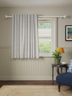 John Lewis Wide Stripe Hidden Tab Voile Panel - view 2, Grey