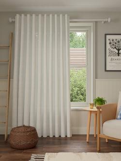 John Lewis Wide Stripe Hidden Tab Voile Panel, Natural