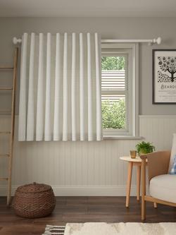 John Lewis Wide Stripe Hidden Tab Voile Panel - view 2, Natural
