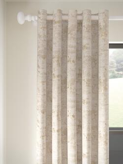 John Lewis Cala Weave Pair Lined Eyelet Curtains, Gold