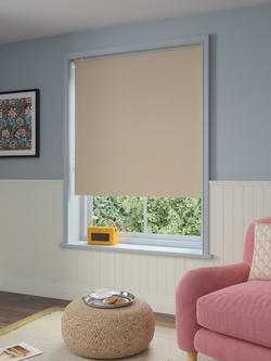 John Lewis Linen Mix Blackout/Thermal Roller Blind - view 2, Putty