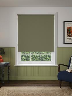 John Lewis Linen Mix Blackout/Thermal Roller Blind, Avocado